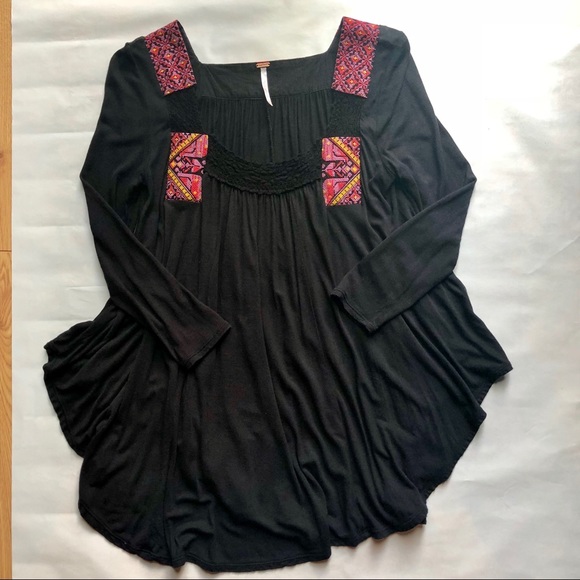 Free People black boho top - Picture 2 of 8